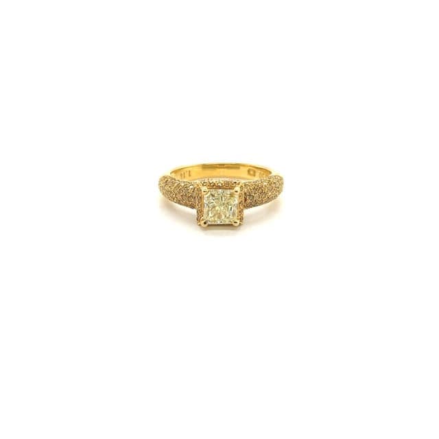 Fancy yellow Diamond S/w 18k r