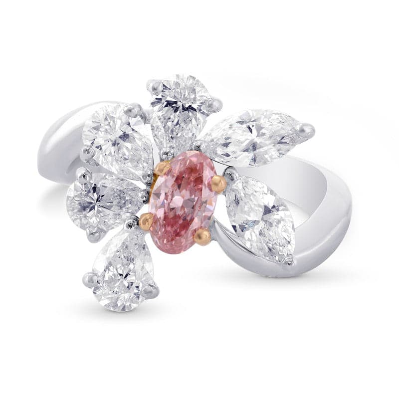 Ring PT950&18kPInk gold s/w fancy intense pink
