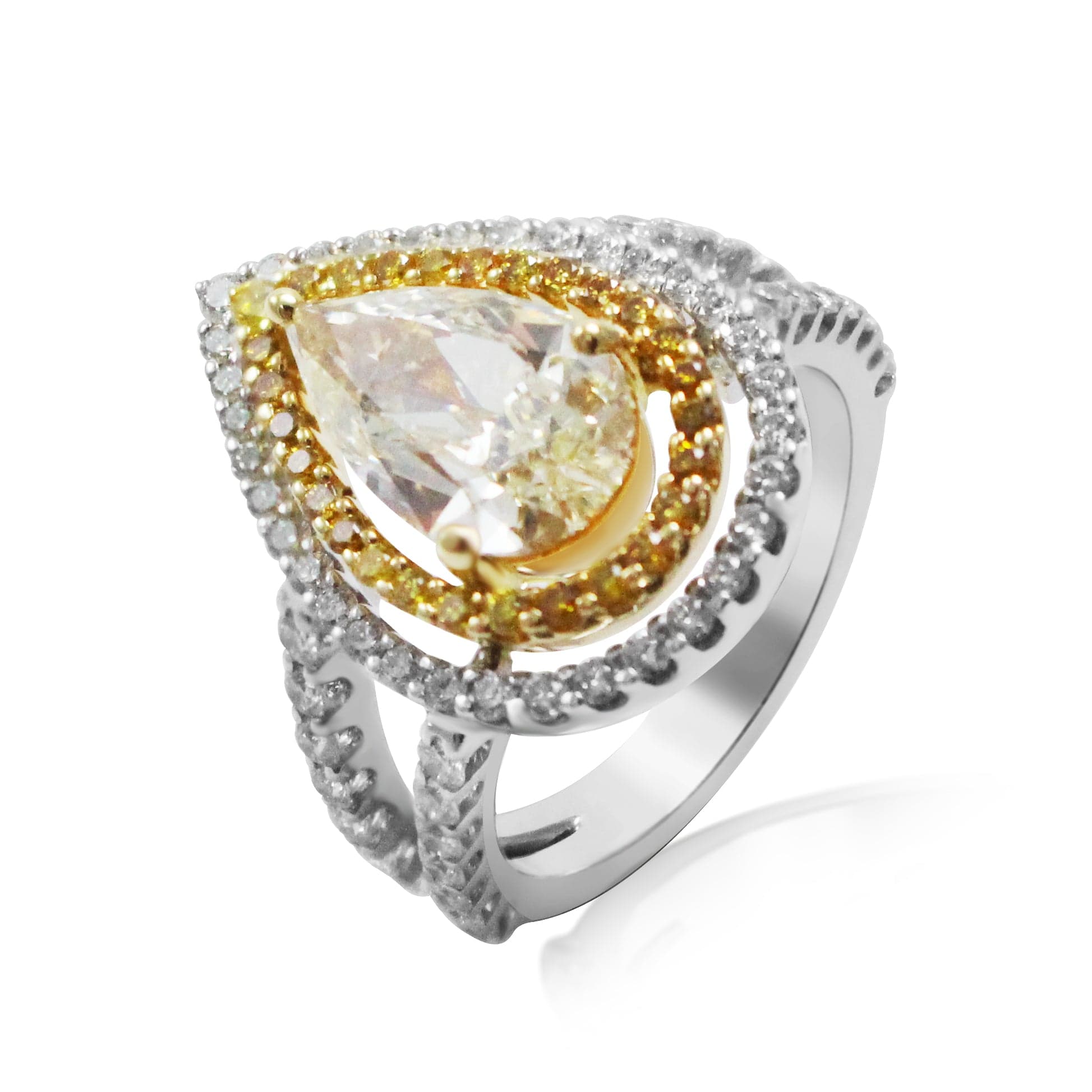 Ring PT950&18kygold s/w P.S Diamond