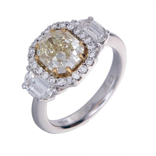 Ring PT950&18ky gold s/w Natural diamond