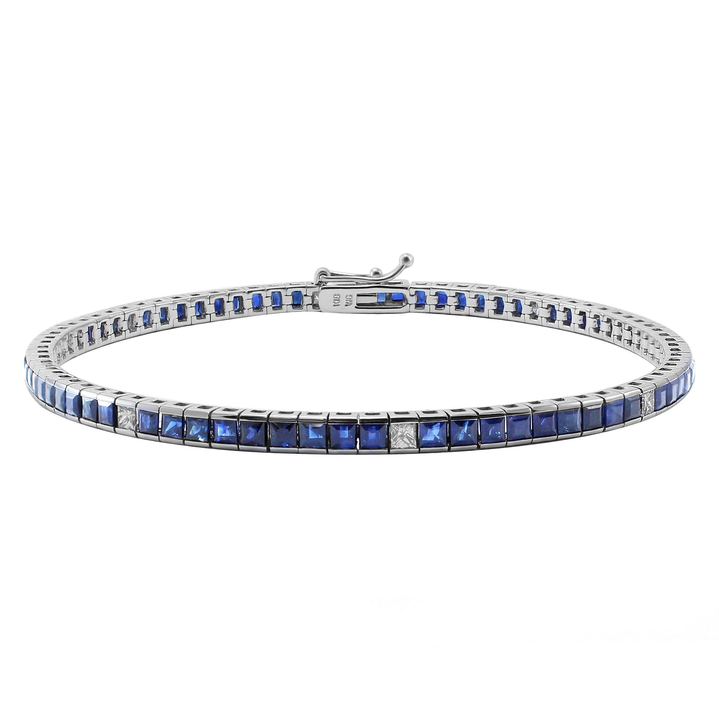 Bracelet 18KW s/w Blue Sapphire & Diamond