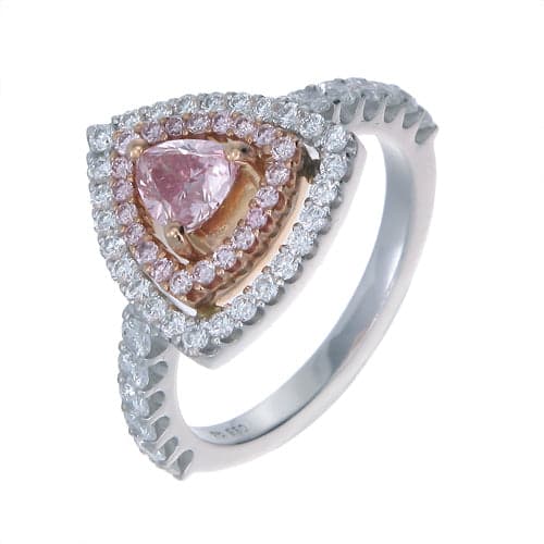Fancy color ring PT950&18kpgold s/w Fancy intense pink diamond