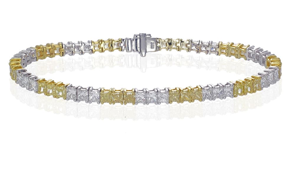 Bracelet 18KYW Gold with Fancy Yellow Diamond & White Diamond