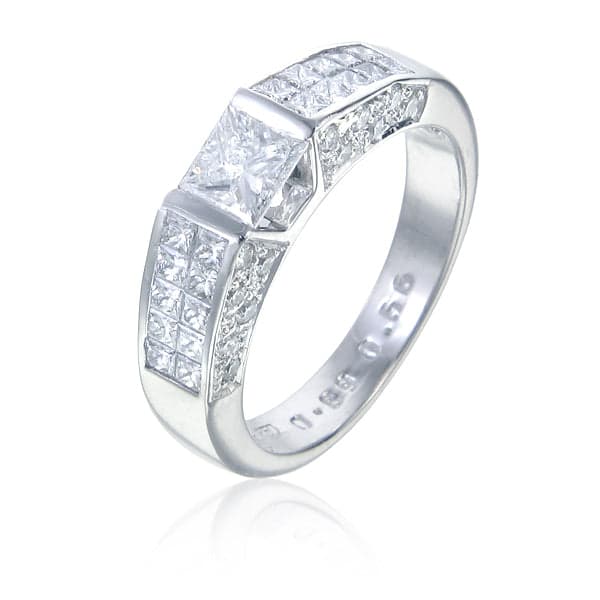 Ring PT950 s/w Invisible diamond setting