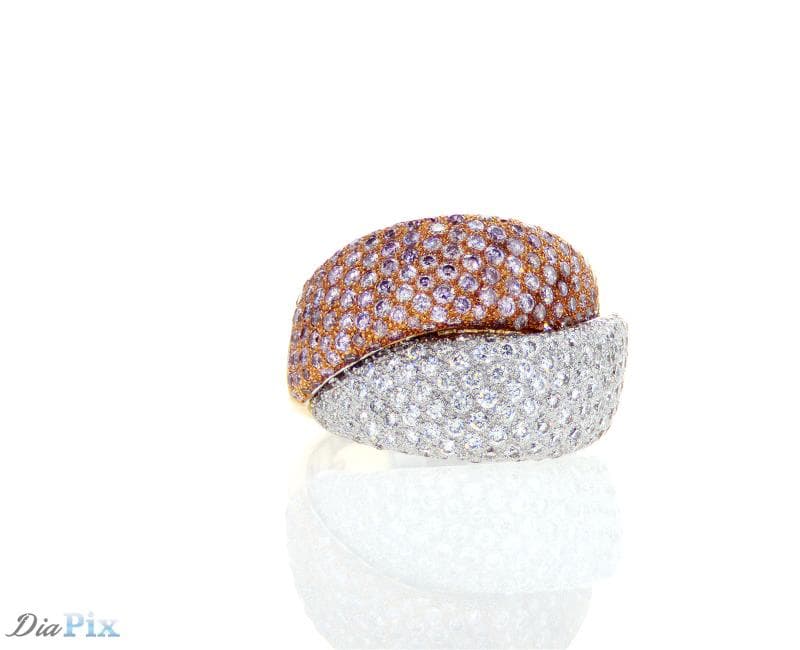 Ring 18KPW GOLD s/w Natural pink diamond & white diamond