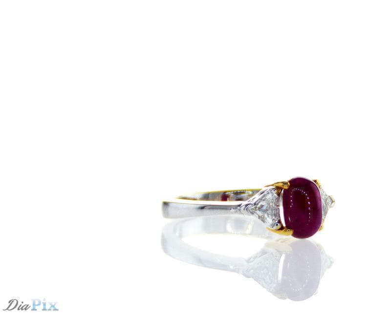RING 18KY GOLD s/w Ruby & Diamond