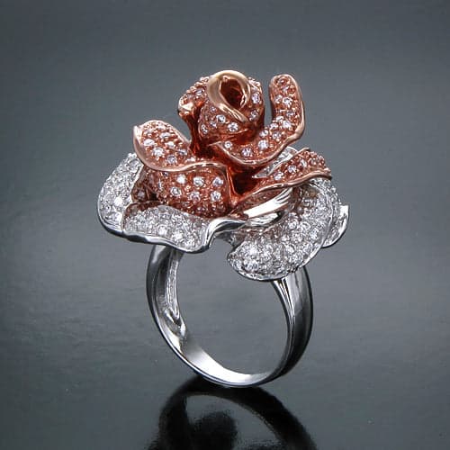 RING 18KWPGOLD s/w Fancy Pink diamond & White Diamond