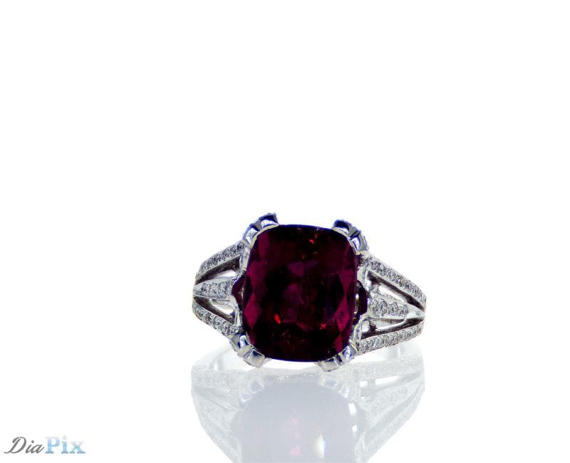 Ring 18KWGOLD s/w Ruby light&diamond