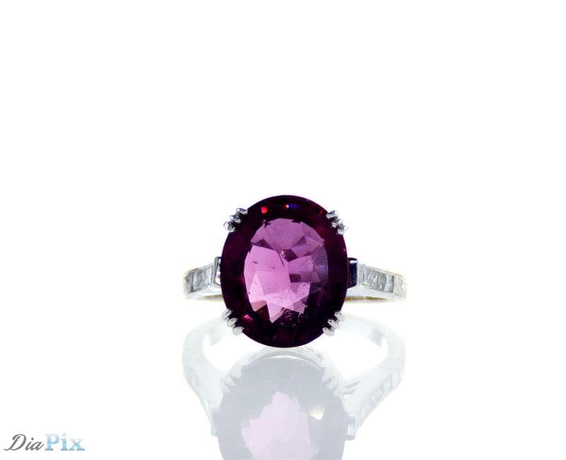 Ring 18KW GOLD s/w Pink Tourmaline &Diamond