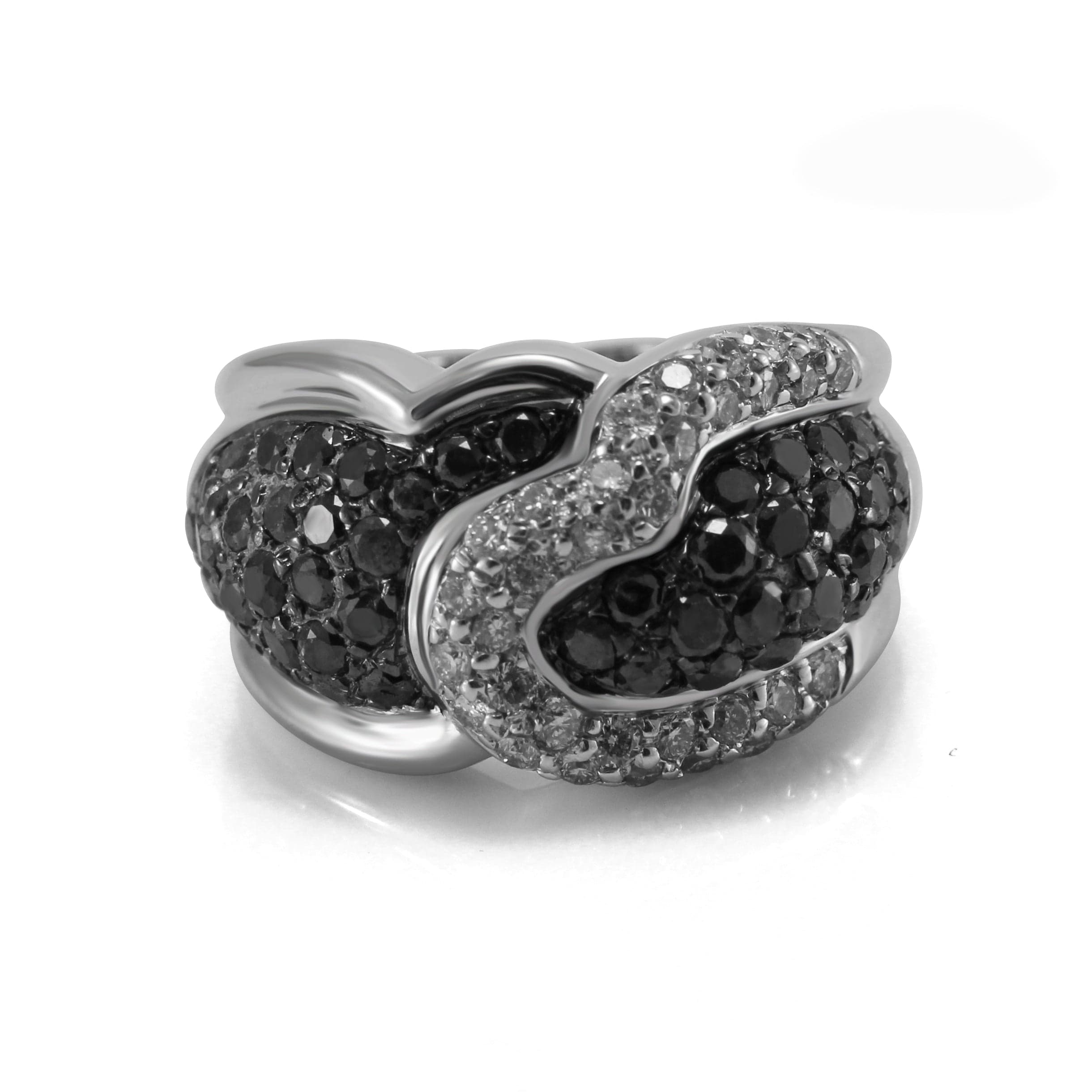 RING 18KW s/w White&Black Diamond.