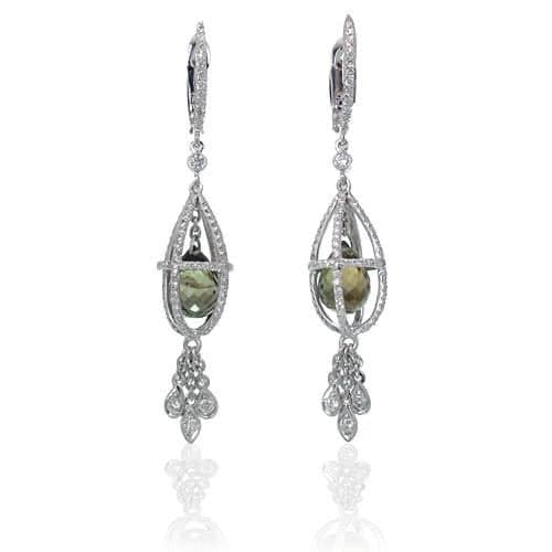 Earrings 18KWGOLD s/w Sapphire &daimond.