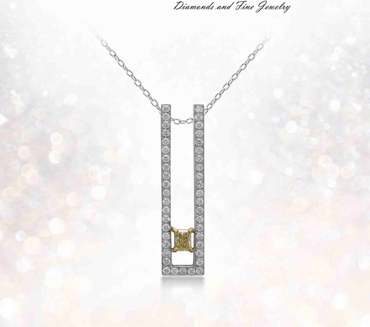 Pendant 18KWYGOLD s/w Fancy Yellow 0.42cts(1)&White diamond