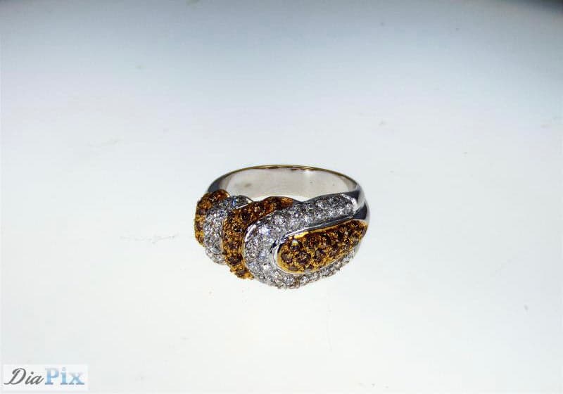 RING 18KWGOLD s/w Browen &White Diamond