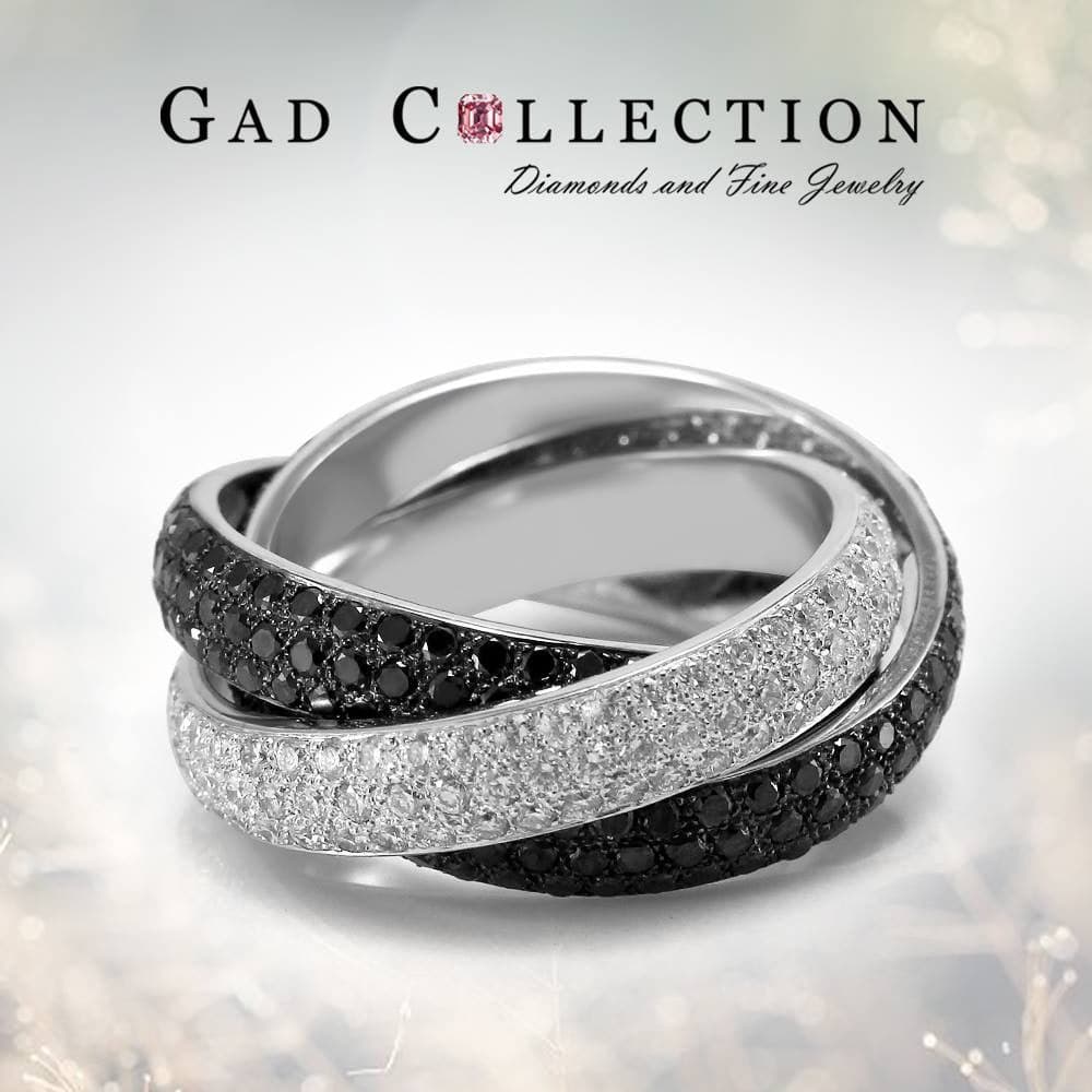 Ring 18KWGOLD s/w Black&white Diamond.