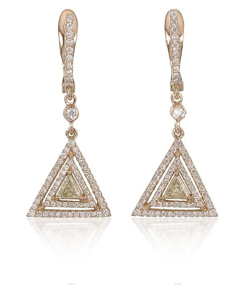 Earrings 18KPGOLD s/w Triangle diamond & small diamond