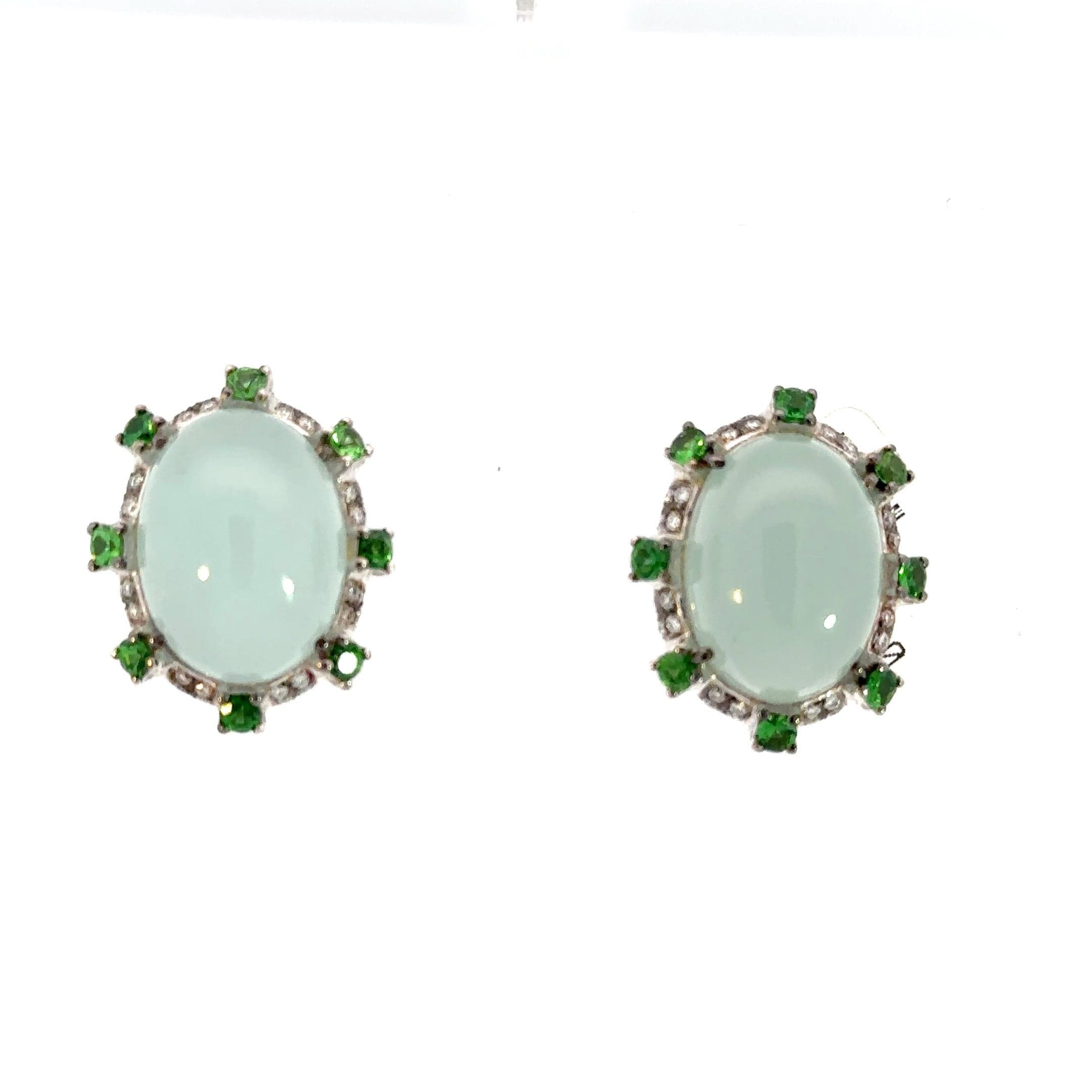 Earrings 18KWGOLD s/w Aquamarine Yzavoraite $ diamonds