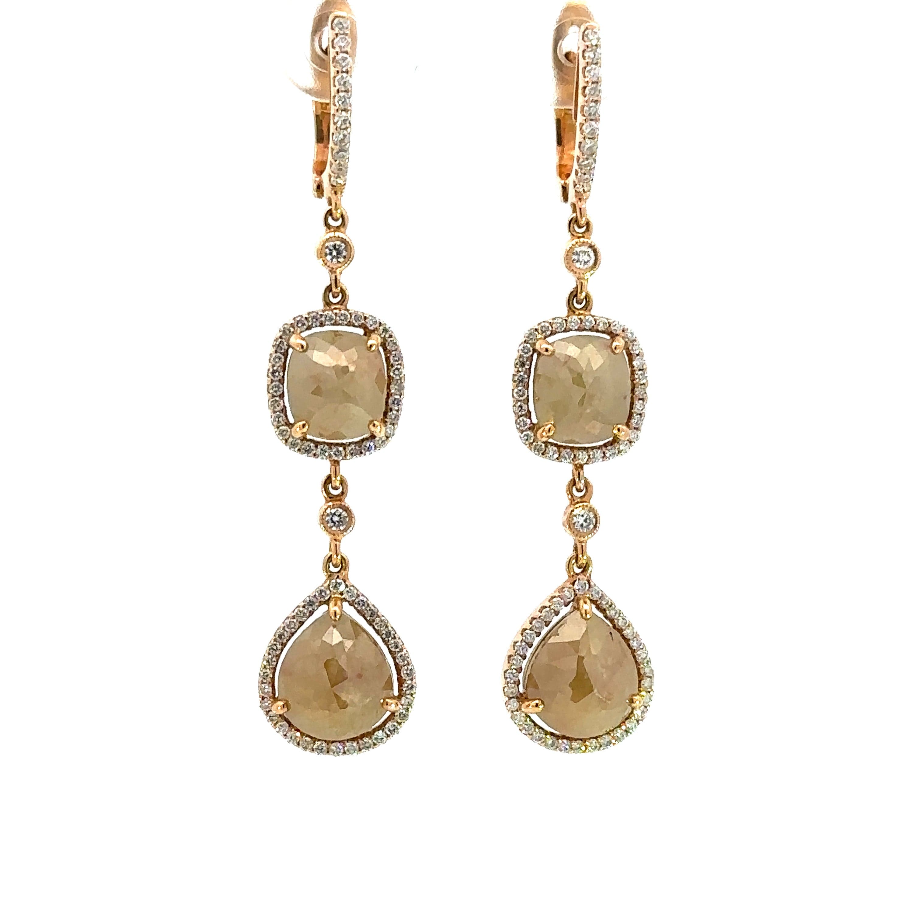 Earrings 18KPGOLD s/w Ice diamond&white diamond