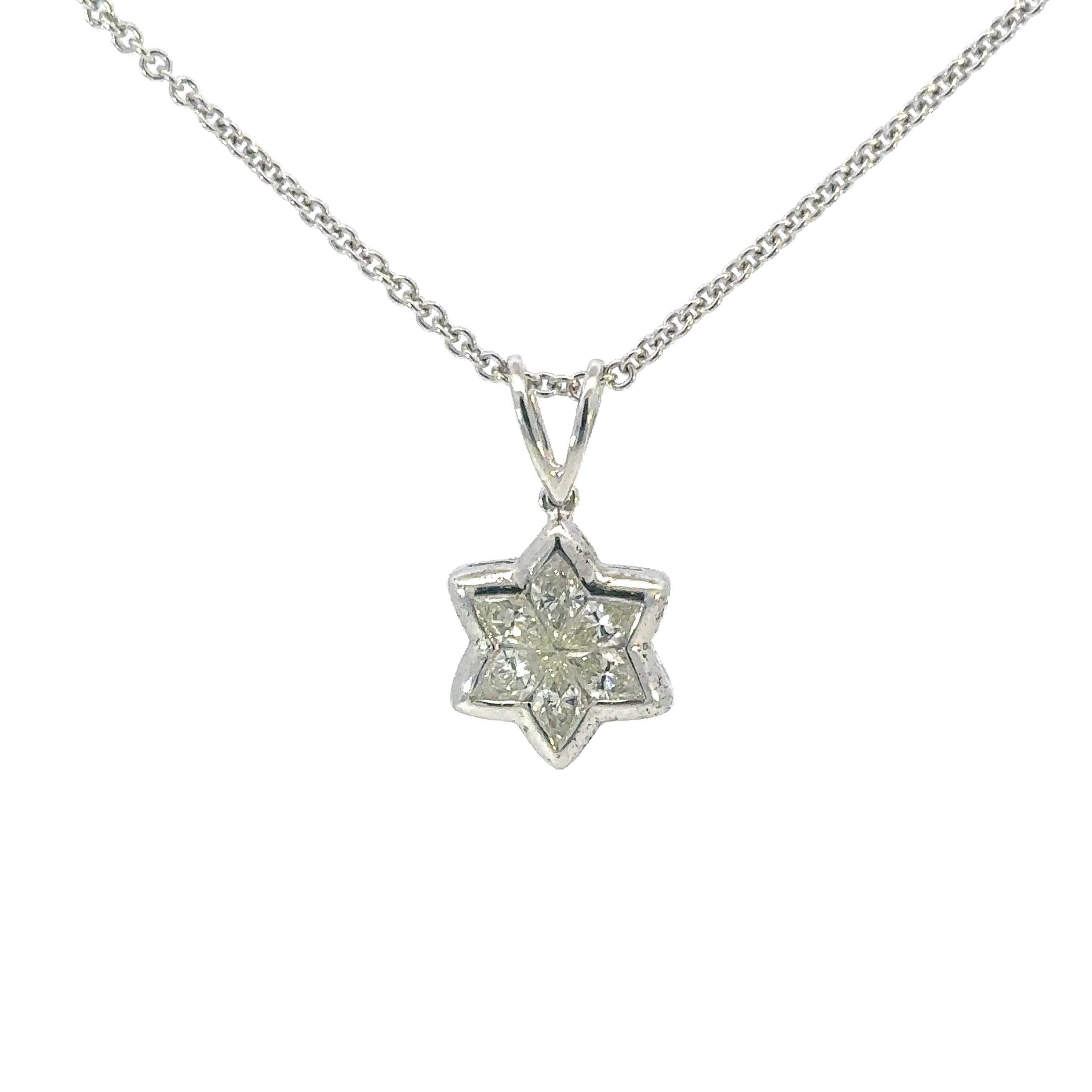 Star of David Pendent 18KW Gold s/w Delta Cut Diamonds