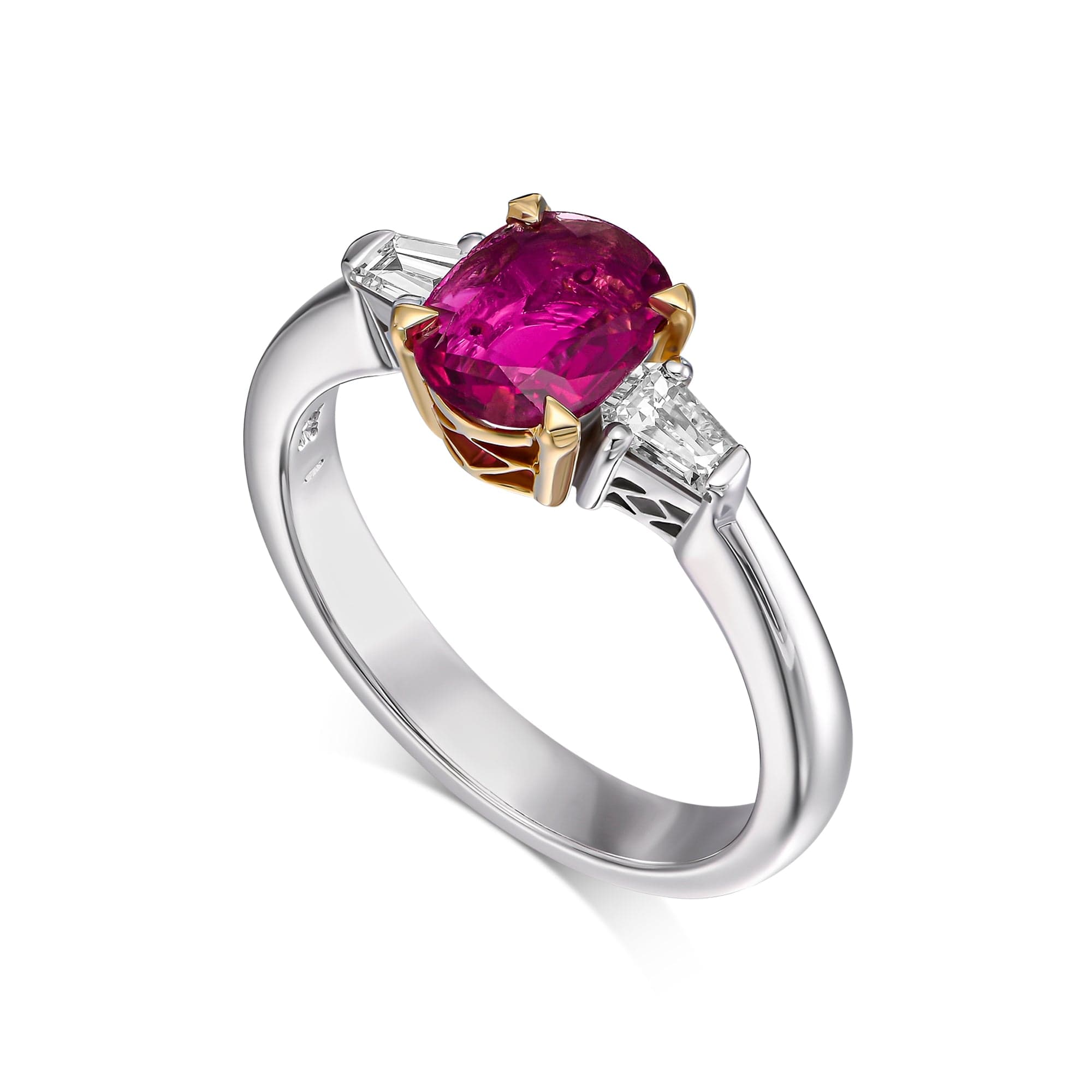 RING 18KWGOLD S/W RUBY AND DIAMOND